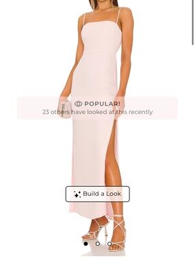 superdown Pale Pink Spaghetti-Strap Maxi Dress with Side Slit